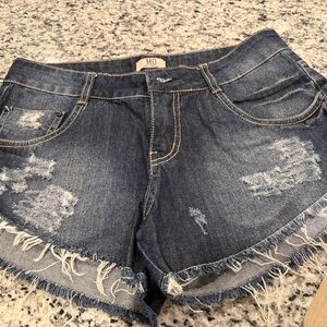 Distressed Denim Shorts